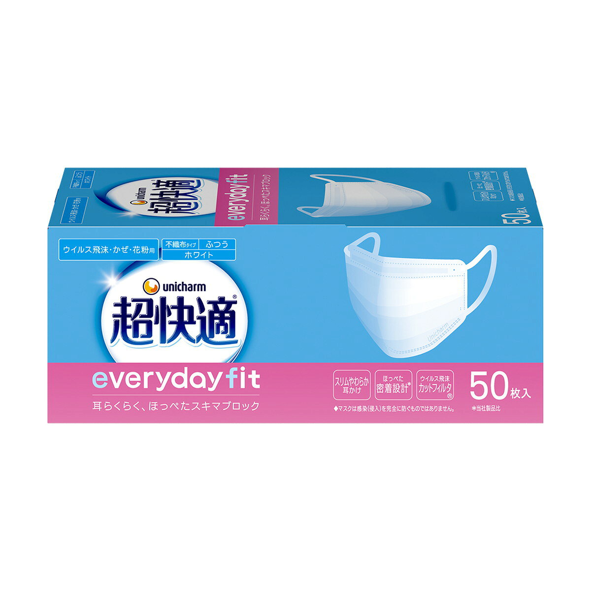 unicharm 超快適マスク 50枚入　5箱セット 楽天市場】超快適マスク 5枚入りの通販
