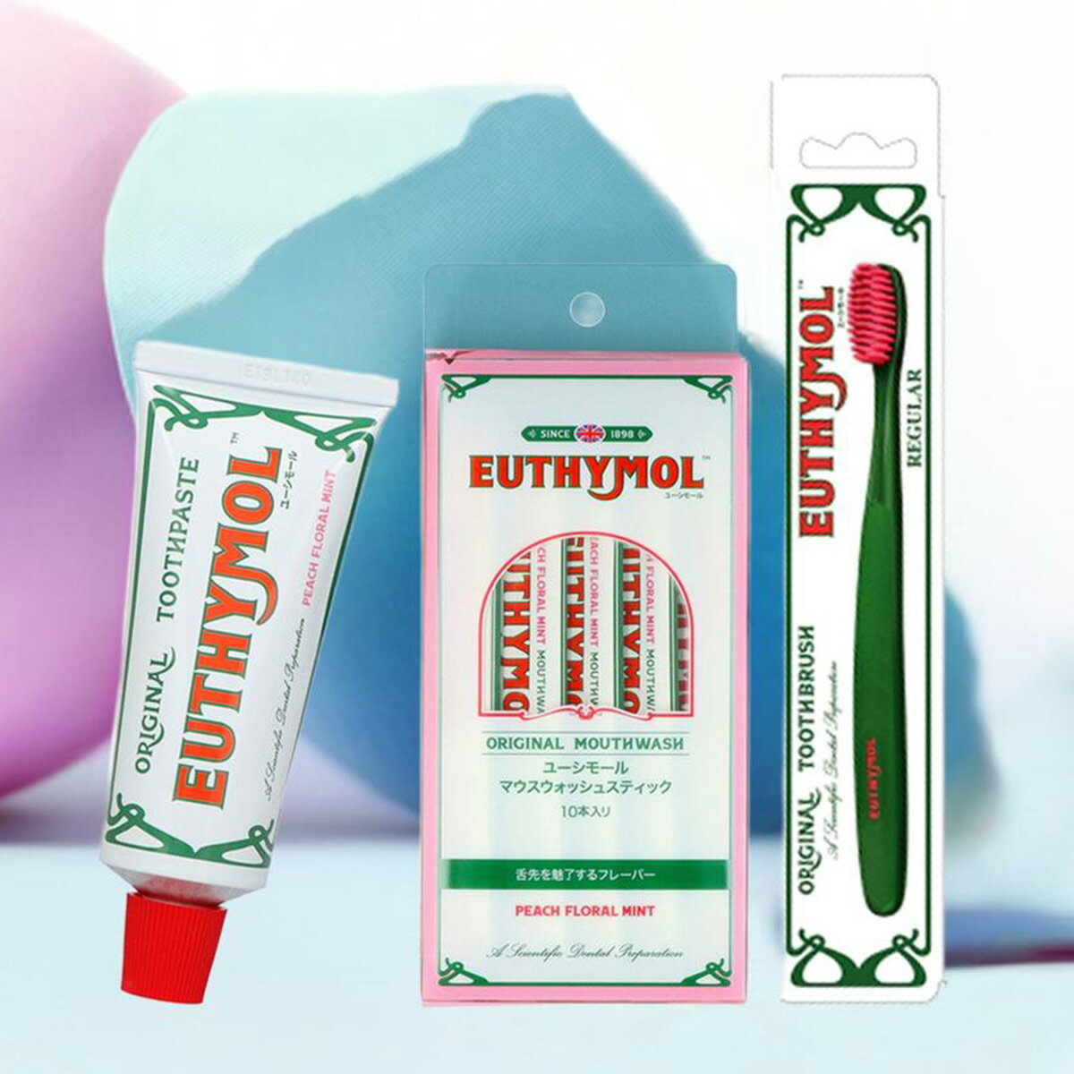 【配送おまかせ】【大人気!トータルケア3点セット】ユーシモール ピーチフローラル106g 本体 歯磨き粉 ..