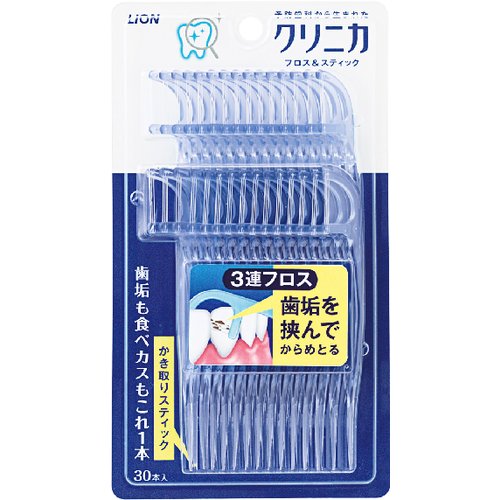 商品名：ライオン クリニカ フロス & スティック 30本入内容量：30本JANコード：4903301042860発売元、製造元、輸入元又は販売元：ライオン株式会社原産国：中国商品番号：101-r004-4903301042860商品説明【歯のチカラを育てるために】3角断面スティックが食べカスなどを取り除き、3連フロスが奥歯の歯間の歯垢をしっかり除去。握りやすいロングハンドルで奥歯にしっかり届くフロス＆スティック。広告文責：アットライフ株式会社TEL 050-3196-1510 ※商品パッケージは変更の場合あり。メーカー欠品または完売の際、キャンセルをお願いすることがあります。ご了承ください。