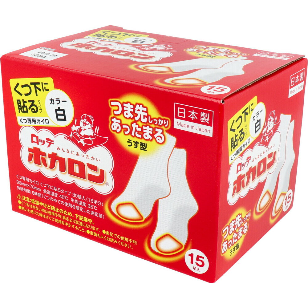 【今だけお得!数量限定セール】ロッテ ホカロン くつ下に貼るタイプ くつ専用カイロ 15足入 4903336254122◇
