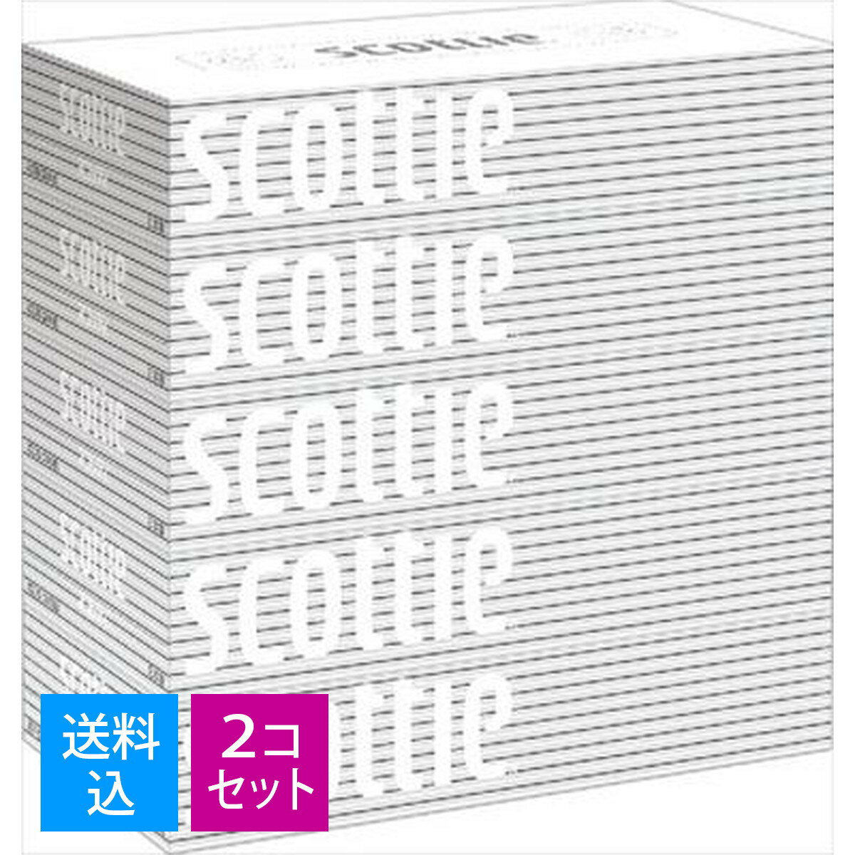Tissue （Box） - 【送料込・まとめ買い 200W×5個パック×2個セット】日本製紙クレシア スコッティ　ティシュー　200ダブル　ティッシュペーパー(内容量: 5個)