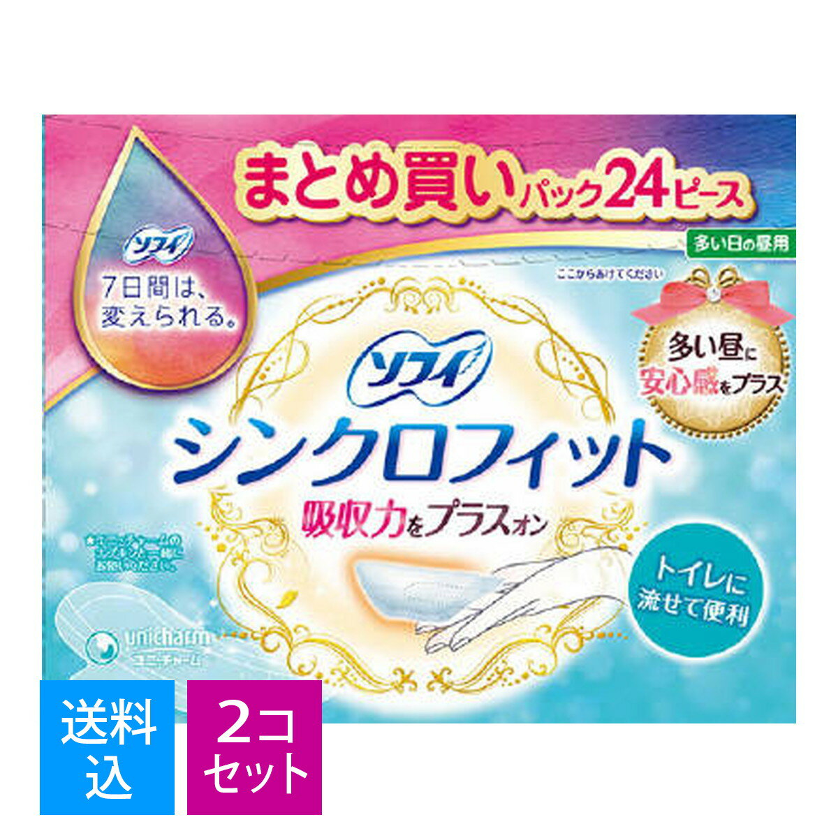 【送料込・まとめ買い24個入×2個セット】ユニ・チャーム ソフィ シンクロフィット 24ピース 4903111332311