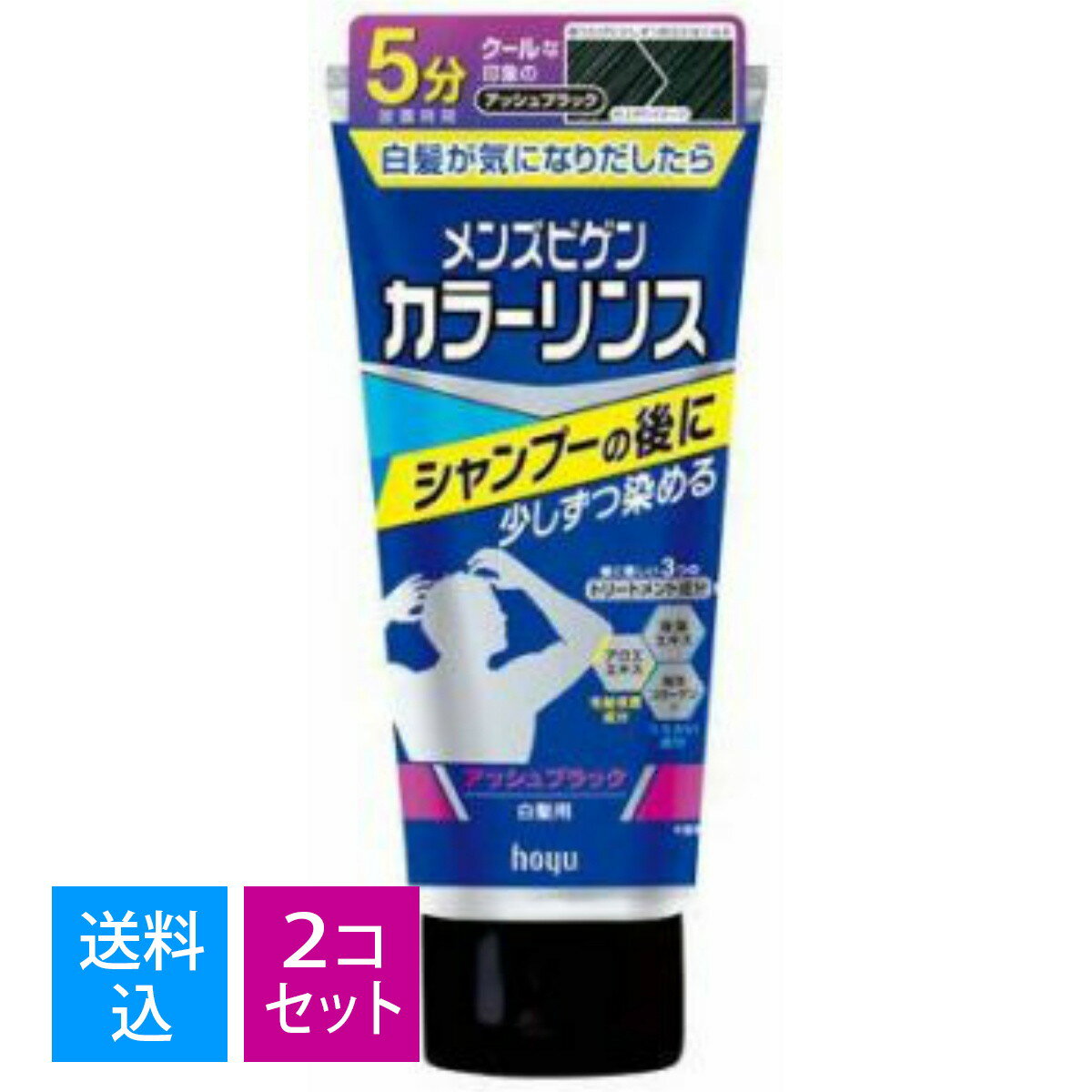 【×2本セット送料込】ホーユー メンズビゲン カラーリンス ABK アッシュブラック 爽やかなシトラスマリンの香り ( 父の日 )