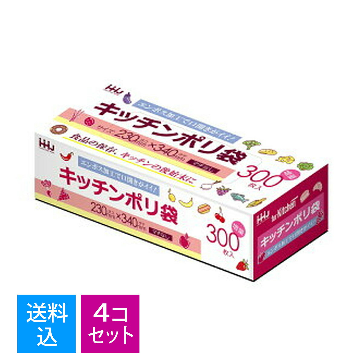 【送料込・まとめ買い×4個セット】ハウスホールドジャパン KB22 キッチン ポリ袋 ...
