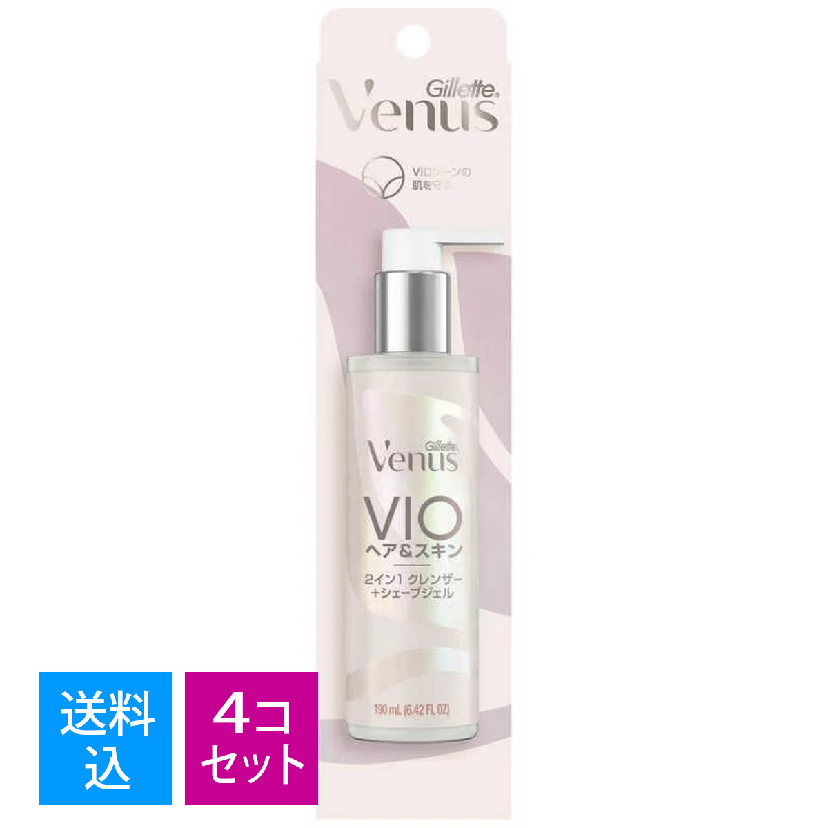 【送料込・まとめ買い4個セット】P&G ヴィーナス2イン1クレンザー+シェーブジェル 190ml