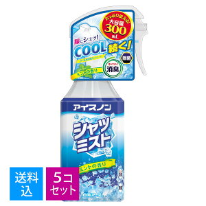 【送料込・まとめ買い×5個セット】【春夏限定】白元アース アイスノン　シャツミスト　ミントの香り　大容量 300ml （衣類用　冷却スプレー）(4902407024343)※無くなり次第終了