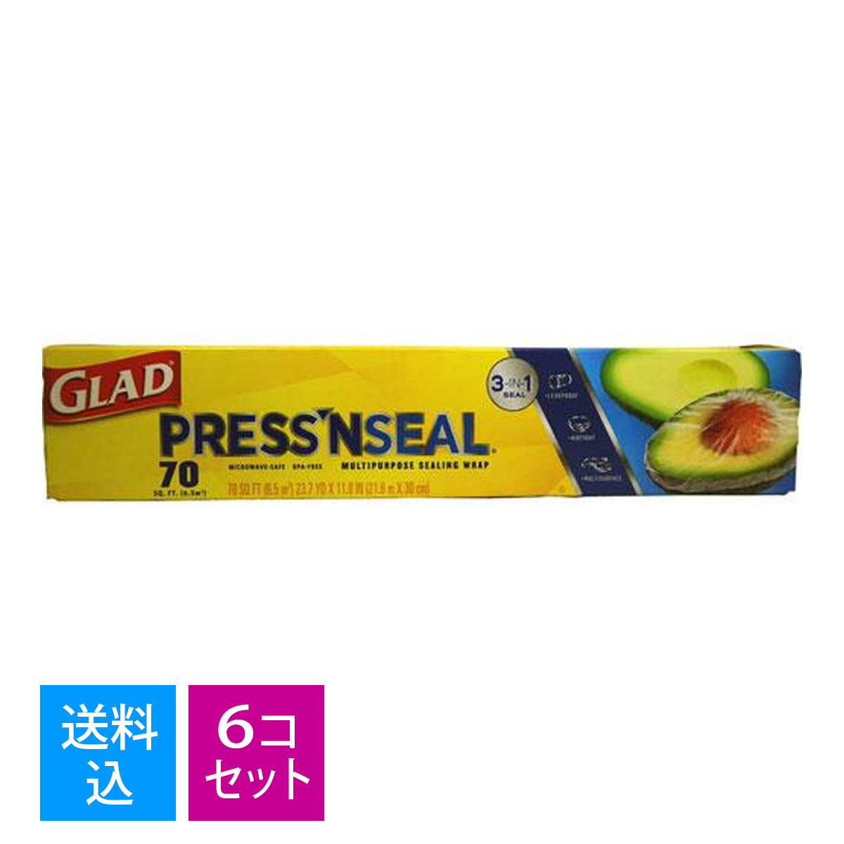 Wrap - 【送料込・まとめ買い×6個セット】グラッド プレス&シール 密閉食品ラップ