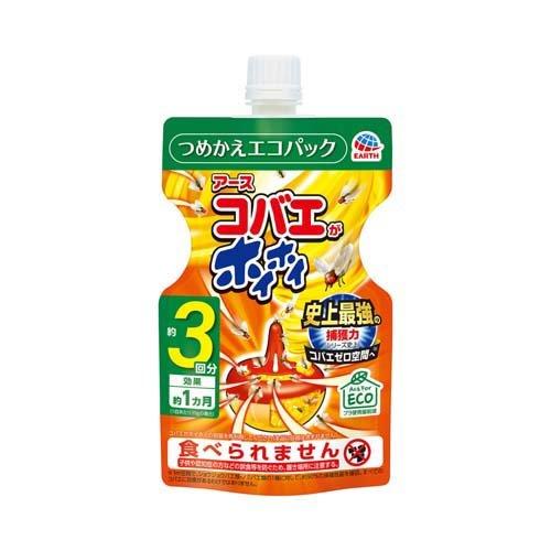 【送料込・まとめ買い×4個セット】アース製薬 コバエがホイホイ つめかえエコパック 約3回分 コバエ取り