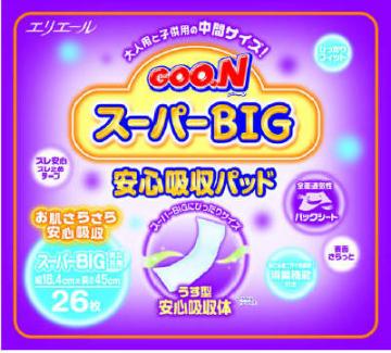 【送料込・まとめ買い×4個セット】大王製紙 グーン スーパーBIG 安心吸収パッド 26...