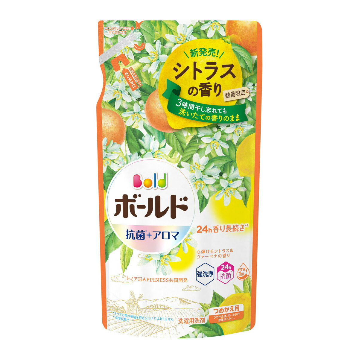 【在庫処分・なくなり次第終了】 P&G ボールドジェル つめかえ用 390g 心弾けるシトラス＆ヴァーベナの香りのサムネイル