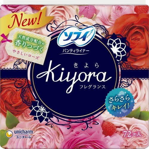 【送料込・まとめ買い×4個セット】ユニ・チャーム ソフィ Kiyora(きよら) フレグランス ローズの香り 72枚