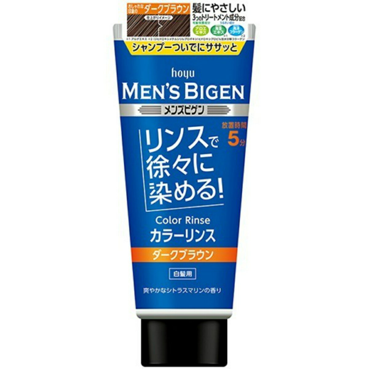 【送料込・まとめ買い×4個セット】ホーユー hoyu メンズビゲン カラーリンス ダークブラウン 160g 白髪用カラーリンス