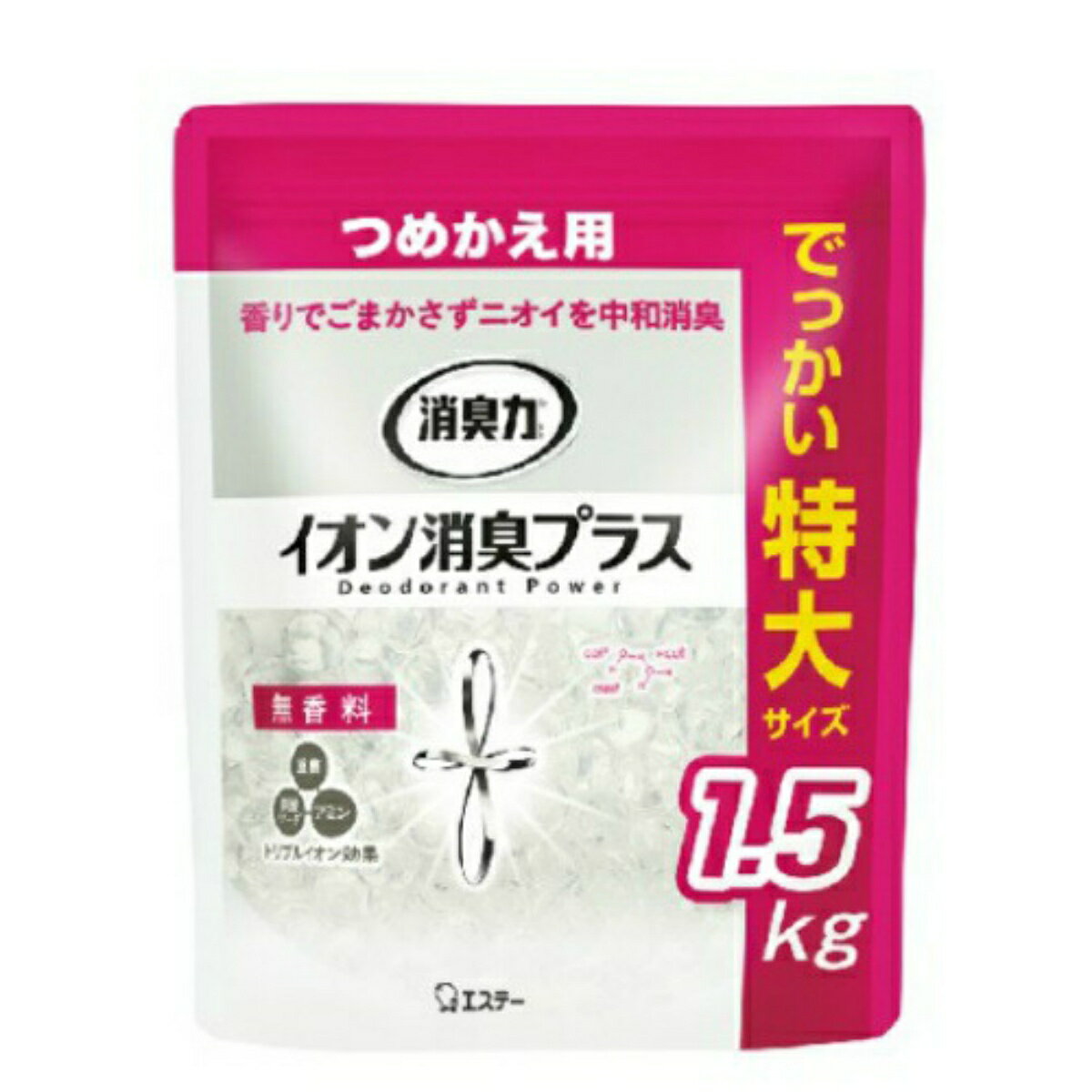 【送料込・まとめ買い×3個セット】エステー 消臭力 クリアビーズ イオン消臭プラス 特大 つめかえ用