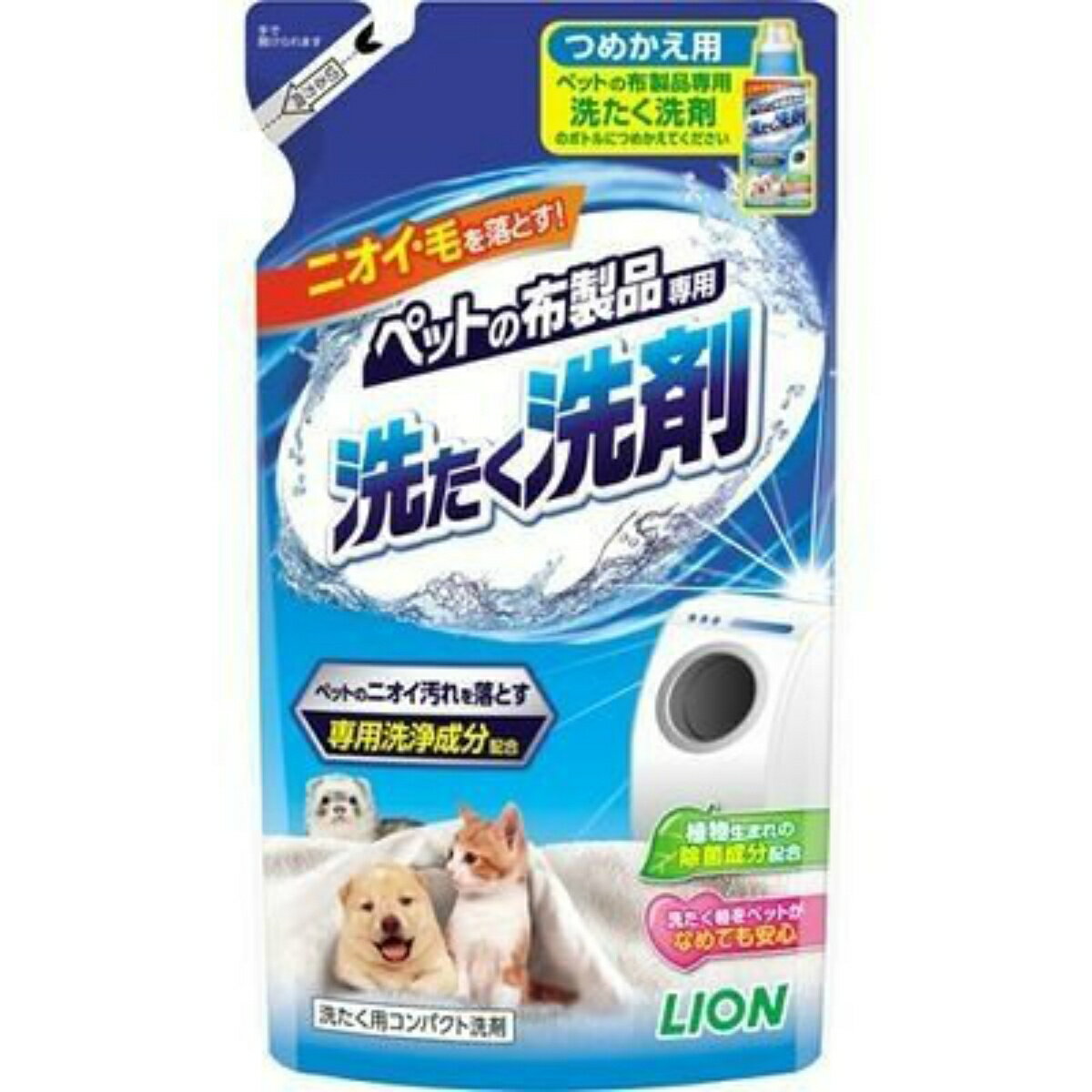 【送料込・まとめ買い×4個セット】ライオン ペットの布製品専用 洗たく洗剤 つめかえ用 320g