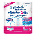 【今だけお得!数量限定セール】大王製紙 エリエール シャワートイレのためにつくった吸水力が2倍のトイレットペーパー フラワープリント ダブル 4ロール◇
