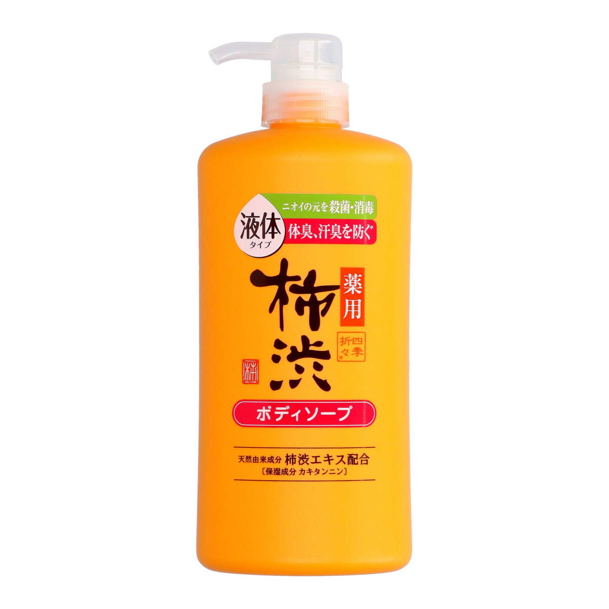 【送料込・まとめ買い×7個セット】熊野油脂 四季折々 薬用 柿渋 液体タイプ ボディソープ 本体 フレッシュシトラスの香り 600ml