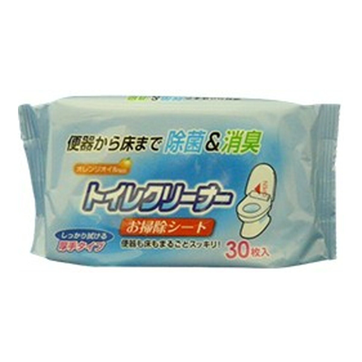 商品名：トイレクリーナー お掃除シート オレンジオイル配合 30枚入 グレートアンドグランド内容量：30枚入JANコード：4957434002796発売元、製造元、輸入元又は販売元：グレートアンドグランド原産国：日本商品番号：103-r001-4957434002796商品説明○除菌効果で衛生的、拭いた後もベタつかずスッキリ清潔に保ちます。○ふた付きパックなので、詰め替えなしで、このまま使用できます。○オレンジオイルの洗浄効果で、汚れをサッと落とします。広告文責：アットライフ株式会社TEL 050-3196-1510 ※商品パッケージは変更の場合あり。メーカー欠品または完売の際、キャンセルをお願いすることがあります。ご了承ください。