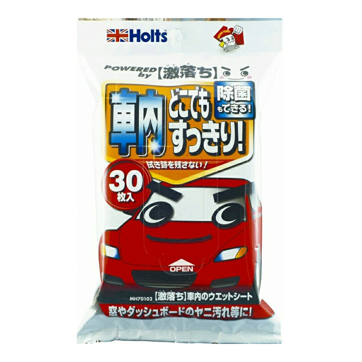 【商品説明】●水拭き感覚で使える超極細繊維（マイクロファイバー）の特殊ウエットシートです。●超極細繊維が手アカやヤニ汚れなどをしっかり落とします。●洗剤を使用していないので、2度拭きいらずでベタつかず、サラッとした仕上がりです。●竹由来の天然除菌剤配合で衛生的です。商品サイズ：140×240×45香り：無臭効能・効果：●ダッシュボード、ハンドル、ドアの内側などの清掃原材料・材質：材質：レーヨン、ポリエステル、ナイロン成分：水、エタノール、除菌剤、モウソウチク抽出分ご使用上の注意等：●本品は車内清掃用シートです。車外には使用しないでください。●濡れたシートを長時間放置しないでください。接触面が変色したりシミになることがあります。●熱くなっている所には使用しないでください。●乾燥しているシートは使用しないでください。●運転している時は使用しないでください。●カーナビモニターやメーターパネルなどのプラスチックパーツは、強くこするとキズが付く場合があります。●固いゴミや砂などが付着したまま使用しないでください。キズの原因となります。●車内で使用する時は換気をよくしてください。●顔や身体には使用しないでください。●肌の弱い方や長時間使用する場合は、掃除用手袋を使用してください。●シートは水に溶けませんので水洗トイレ等に流さないでください。使えないもの：皮革類、塗装面、液晶画面、表面をコーティングなど特殊加工されたガラス面原産国：日本問い合わせ先：企画・製造元：レック株式会社 発売元：武蔵ホルト株式会社 お問合せ先：Holtsお客様相談室 0120-039-462 （9：00〜17：00※年末年始を除く）区分：ティッシュJANコード：4978955701029広告文責：アットライフ株式会社TEL 050-3196-1510※商品パッケージは変更の場合あり。メーカー欠品または完売の際、キャンセルをお願いすることがあります。ご了承ください。