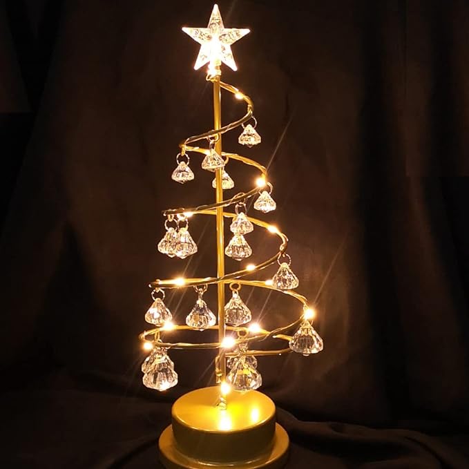 新生活 クリスマスツリー 卓上 ミニ おしゃれ 高さ32cm クリスマス 飾り 置物 LEDライト付き プレゼント ギフトボックス付 部屋飾り 贈り物 電池式 ナイトライト