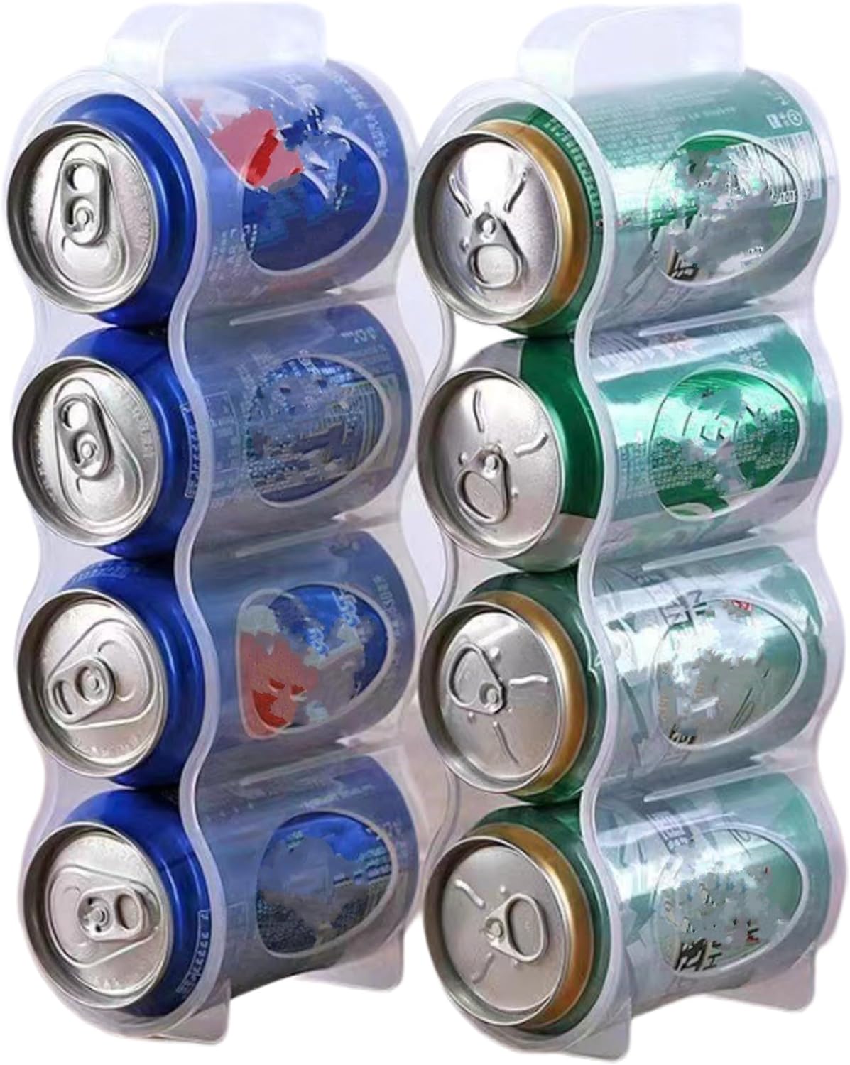 新生活 【2個セット】冷蔵庫 ドリンクホルダー 缶ホルダー ビール 缶ディスペンサー 取っ手付き 透明