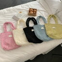 トートバッグ キルティング ポップコーンバッグ レディース 縦型 ポコポコ 可愛い 軽量 通勤 通学 肩掛け エコバッグ 手提げ A4 ファスナー付き 凸凹 学...