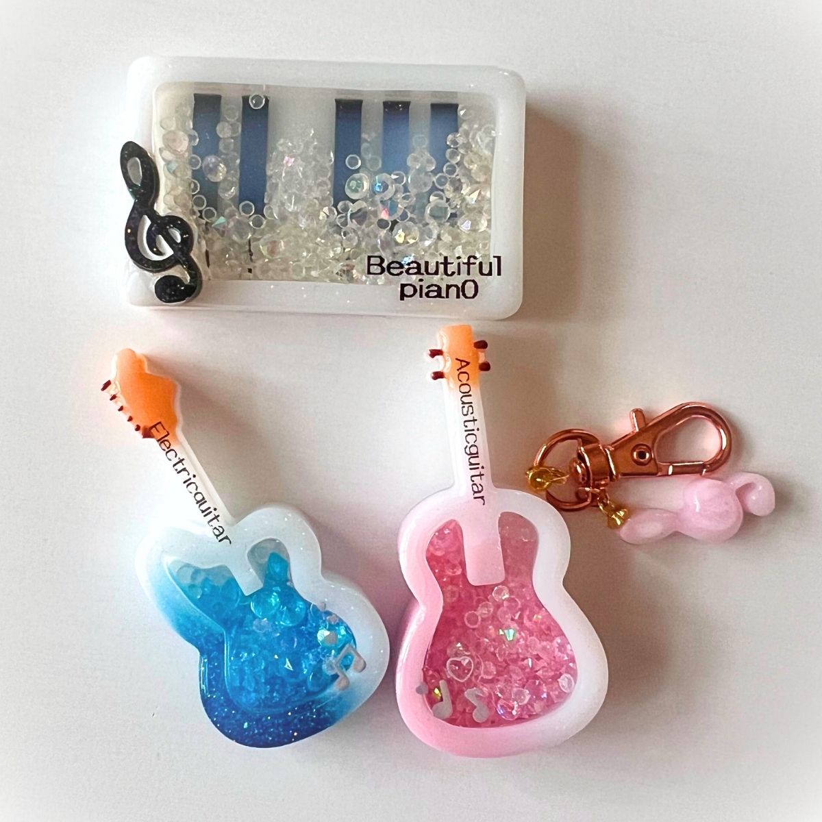レジン シリコンモールド ギター ピアノ シャカシャカ ppシート レジン型 UVレジン...