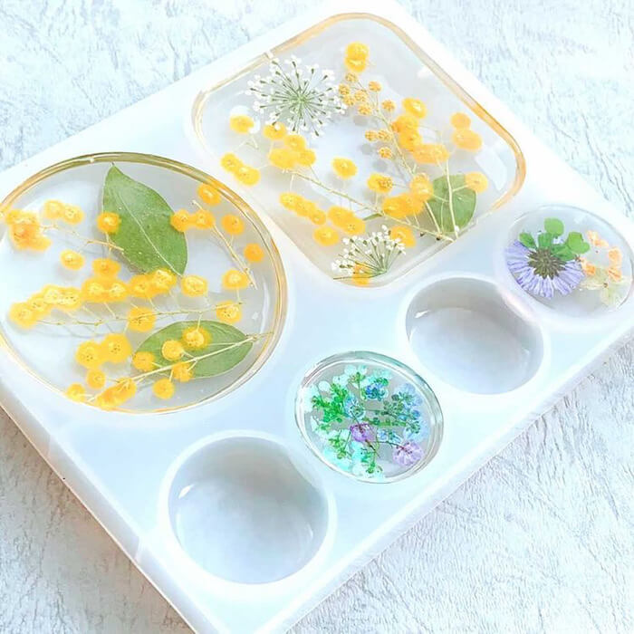 シリコンモールド 丸 レジン アクセサリー パーツ チャーム キーホルダー ヘアアク...