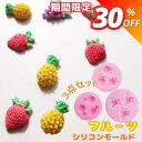【マラソン期間限定★980円→686円】シリコンモールド レジン 果物 フルーツ ぶどう いちご パイナップル 3点セット アロマストーン アロマキャンドル キ...