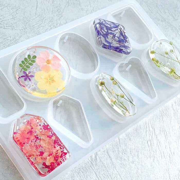シリコンモールド レジン アクセサリー パーツ チャーム キーホルダー レジン型 UV...