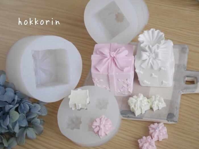 【楽天スーパーSALE ! 超お得なクーポン毎日配布!!】シリコンモールド プレゼント 箱 プレゼントボックス アロマワックスサシェ サシェ クレイケーキ アクセサリー チャーム キャンドル アロマストーン レジン インアリウム クリアリウム エポキシ樹脂 石膏のサムネイル