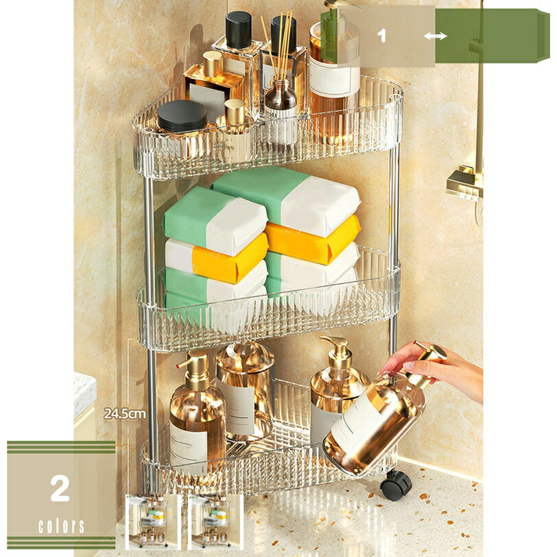 Kitchen Storage - キッチンワゴン 隙間収納 スリム 収納ラック 収納カート キャスター付き おしゃれ ペットボトル 小物 台所 洗面所 冷蔵庫横 バスケットキッチン収納 ホワイト 小物 台所 洗面所 すき間ワゴン mysco