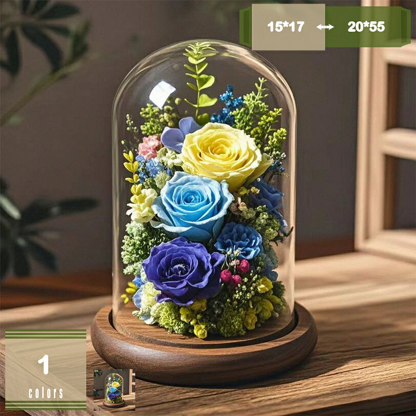 500円OFFクーポン ガラスドーム 小さい 立体展示ケース 木製ベース 360度見える デ...