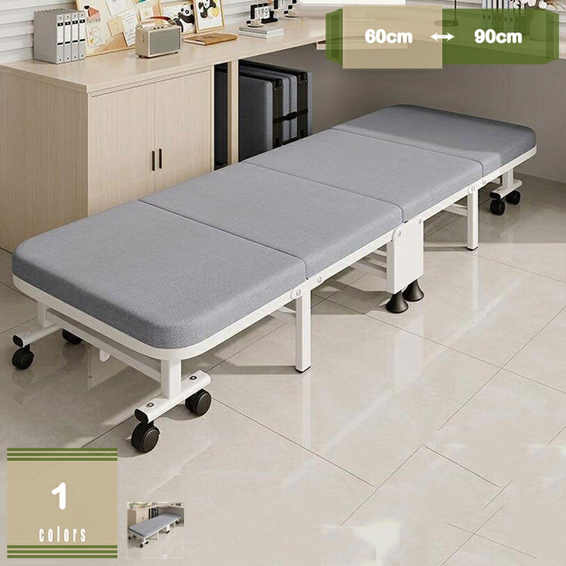Foldable Bed - キャスター付き 折り畳みベッド シングル 多機能 コンパクト 1人掛け 携帯便利 快適な睡眠 省スペース 収納便利 変形にくい サマーベッド 多機能 オフィス昼寝 薄型マット 簡易ベッド mysco