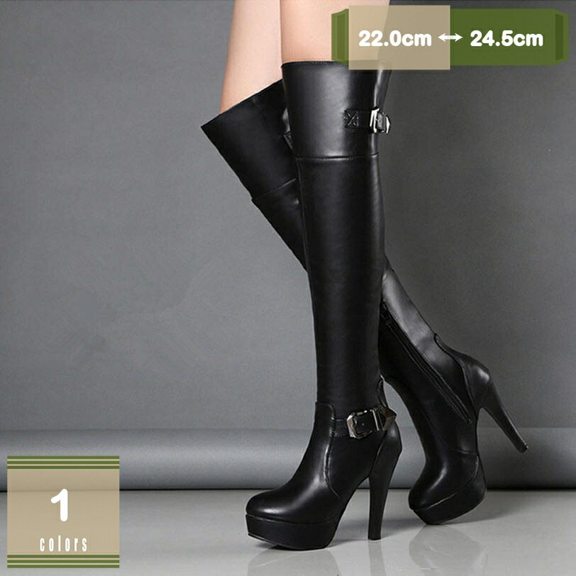 1000円OFFクーポン ロングブーツ ニーハイブーツ レディース 10cmヒール 厚底 痩せ効果 身長アップ 大..