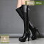 1000円OFFクーポン ロングブーツ ニーハイブーツ レディース 10cmヒール 厚底 痩せ効果 身長アップ 大..