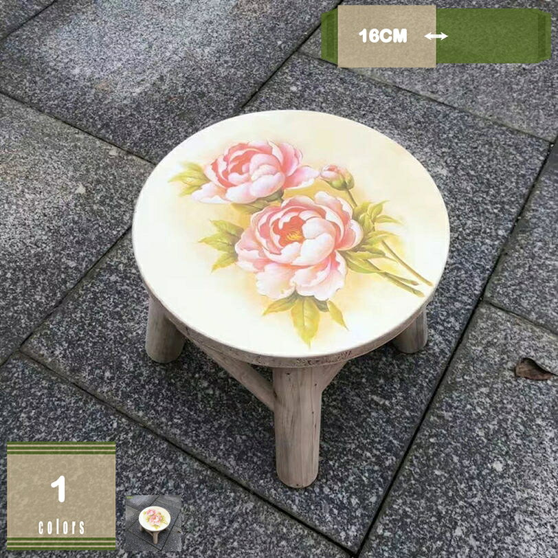 スツール 木製 円形 椅子 おしゃれ ミニスツール 小さい ウッドスツール 丸椅子 花柄 イス かわいい 天然木 無垢材 花台 ミニテーブル 低い椅子 小さい 椅子 ロースツール アンティーク 玄関 腰掛け コンパクト 観葉植物 飾り台 mysco