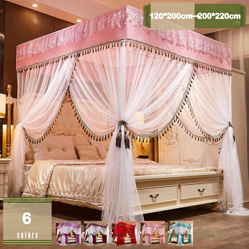 蚊帳 ベッド テント プライバシーテント 天蓋カーテン 夏 蚊対策 全方位 遮光 柔らかく軽量 軽量で持ち運び可能3つの開口部暗号化されたキャノピーベッドカーテンな金属ブラケット付きの蚊帳 多機能 通気性よい 快適な安眠へ 取り付け簡単 寝室の装飾用ベッドドレープ