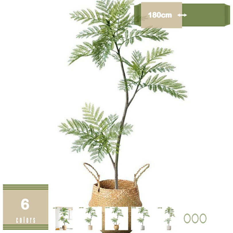 フェイクジャカランダの木 【高さ180cm】大型 人工観葉植物 観葉樹 インテリアグリーン 害虫駆除不要 ..