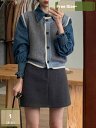 500円OFFクーポン ニットベスト レディース 春 秋 冬 トップス カジュアル 着痩せ 無地 レトロ バイカラー 女子 学生 制服 重ね着風 ニットセーター おしゃれ きれいめ 体型カバー ノースリーブ 通学 丸ネック 前開き ショート 可愛い 部屋着 mysco|詳細画像
