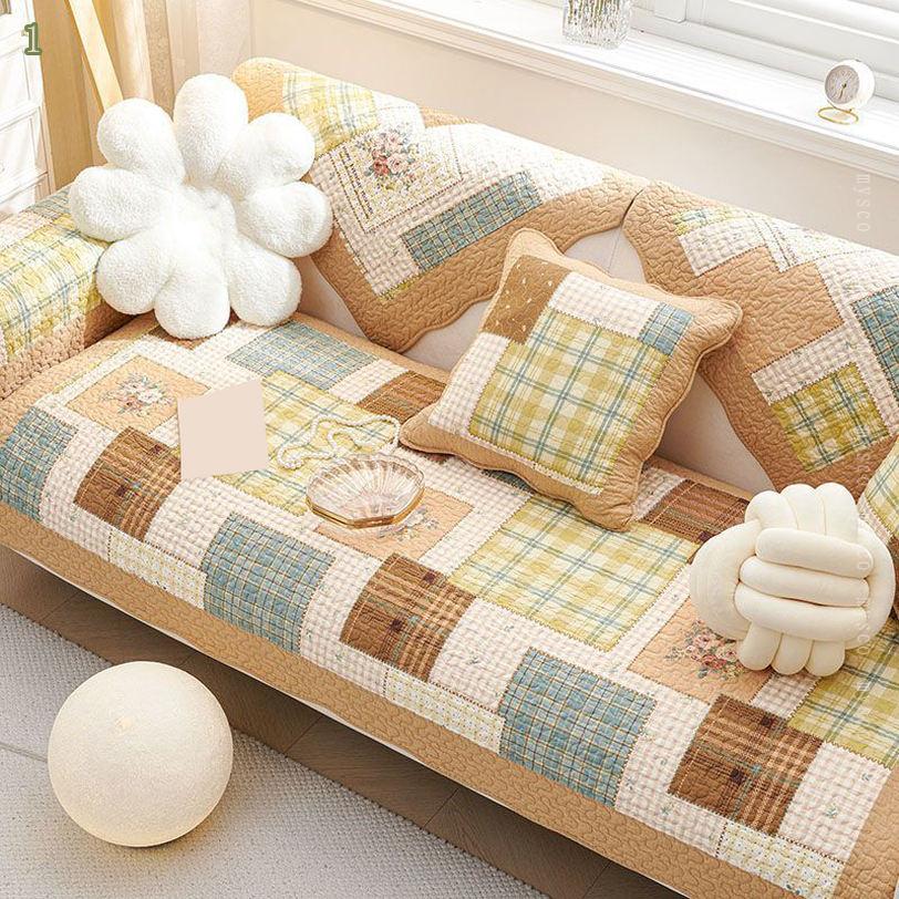 777円OFFクーポン ソファーパッド コットン 北欧風 洗える 滑り止め付き 4シーズン 無地 優しい肌触り 防塵 肘付き ソファー保護 単品販売 厚手 清潔 撥水加工 犬猫対策 簡単着脱 マルチカバー 通気性 ふわふわ キルティング ソファー mysco
