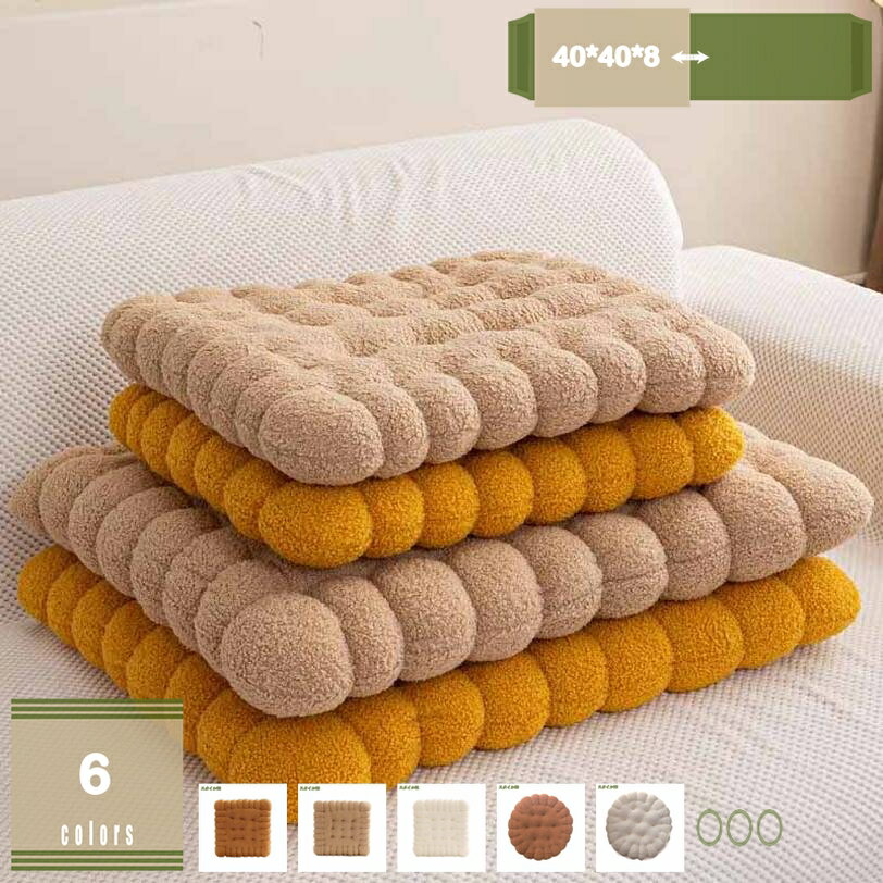Round Floor Cushions - チェアクッション ふわふわ シートクッション 厚手 暖かい 座布団 座椅子 椅子用 冷え対策 秋冬 ソファー デスクワーク オフィス おしゃれ 肌に優しい フワフワ 通気性 車用 自宅 洗える デスクチェア用 ダイニングチェア mysco