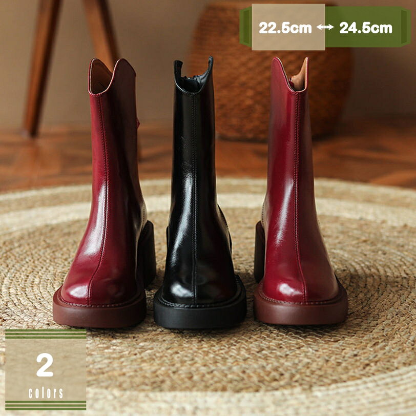 1000円OFFクーポン 8cm ショートブーツ レディース おしゃれ 厚底ブーツ 身長アップ 脚長効果 レッド ブラック 黒 厚底靴 歩きやすい 疲れにくい ミドルブーツ COSPLAY 通学通勤 コスプレシューズ 後ろジッパー 大きいサイズ 小さいサイズ mysco