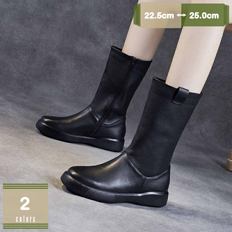 1000円OFFクーポン ブーツ レディース ショート丈 エンジニアブーツ 無地 シンプル ミドルブーツ 疲れない ブーティ ミドル丈 厚底 ローヒール 歩きやすい カジュアル 美脚 ヴィンテージ 秋冬 ジョッキーブーツ 牛革 脚やせ エレガント お出かけ mysco
