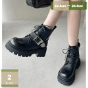 ショートブーツ レディース 厚底 ベルト付き レディースブーツ 歩きやすい ブーツ 本革 ショート 厚底靴 サイドジップ 履きやすい シューズ お洒落 おじ靴 レースアップブーツ ハイカット 太めヒール パンプス 編み上げブーツ mysco