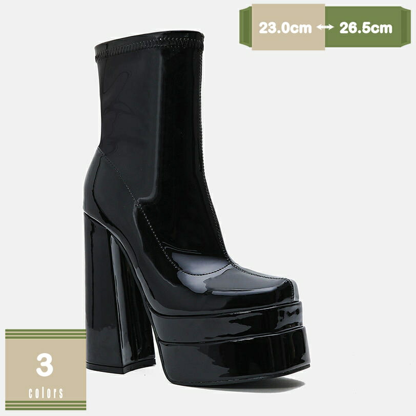 500円OFFクーポン サイドジップ 厚底 プラットフォーム ショートブーツ ブーツ ハイヒール 14.5cmヒールブーツ 厚底ブーツ 黒 緑 美脚 モード系 ゴシック ゴスロリ ロリータ レディース ヒール 14.5cm かわいい キャバ COSPLAY コスプレ mysco