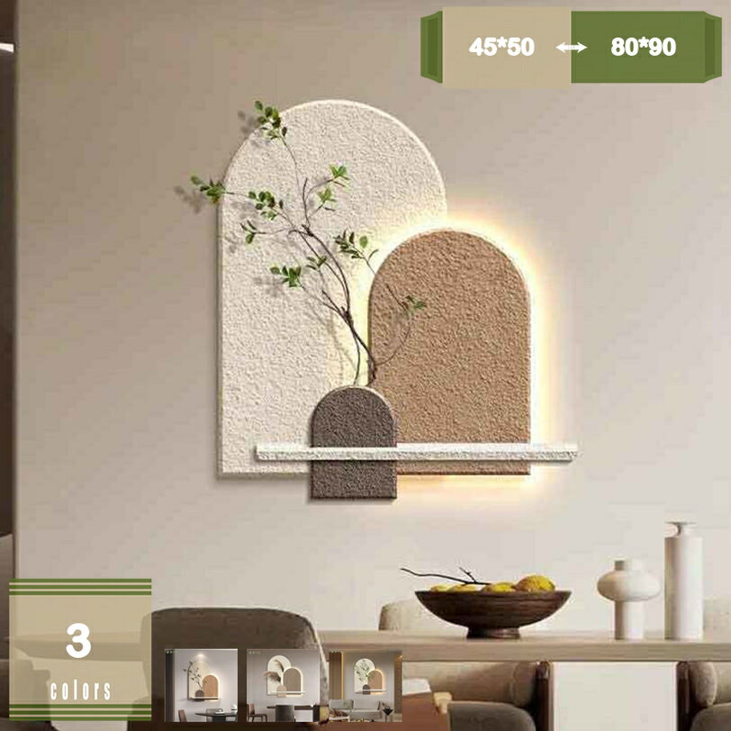 1000円OFFクーポン ウォールシェルフ 侘び寂び風 立体ウォールパネル 砂岩風アートパネル 装飾画 DIY設..