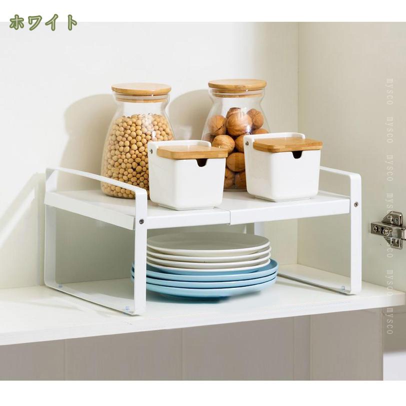 500円OFFクーポン 伸縮収納棚 キッチン ラック キッチン収納 台所収納 スチール 白 黒 ホワイト ブラック 調味料 カトラリー 省スペース スリム シンプル レンジ台 デッドスペース 有効活用 伸縮 トースター 収納ラック トースターラック mysco mysco-10010618 まいすこ 楽天市場店 サンプル画像2