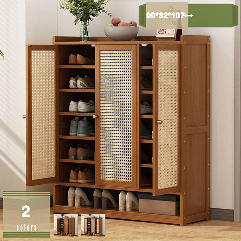 Rakuten - 木製シューズラック 玄関 靴棚 エントランス 玄関 靴収納 椅子 高さ107cm ナチュラル エントランス 玄関 靴収納 椅子 フットスツール ナチュラル 8段 シューズ ラック 木製シューズラック 奥行32cm mysco