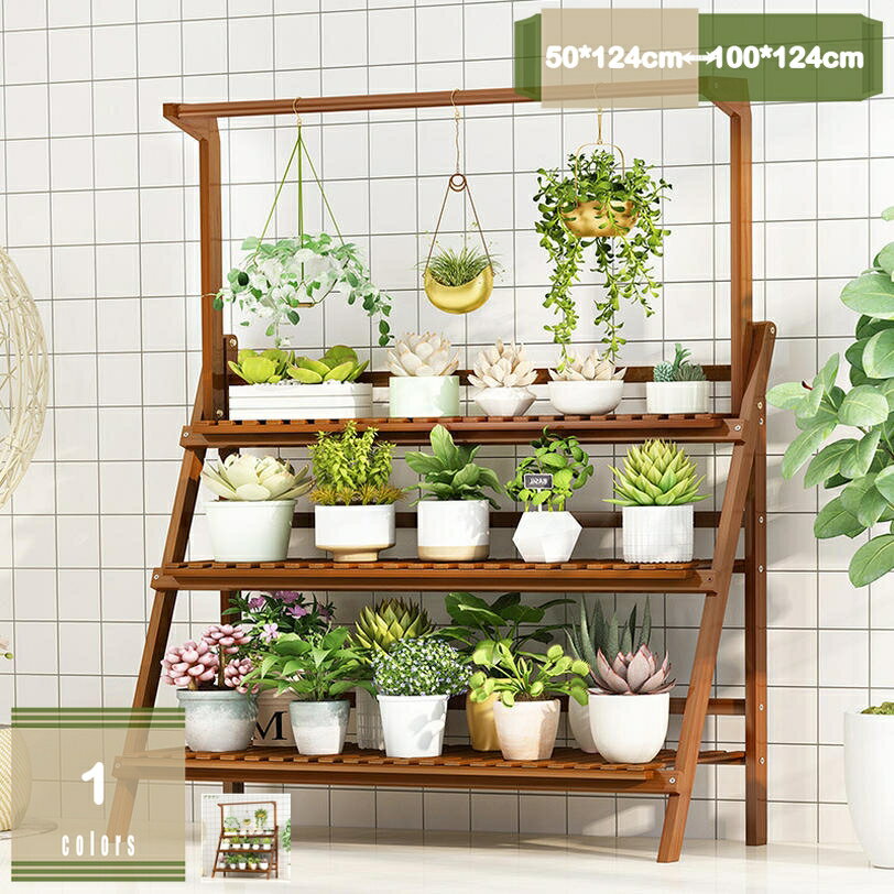 777円OFFクーポン フラワースタンド 竹製 ガーデンラック フラワーラック 園芸ラック 植物棚 観葉植物 ..