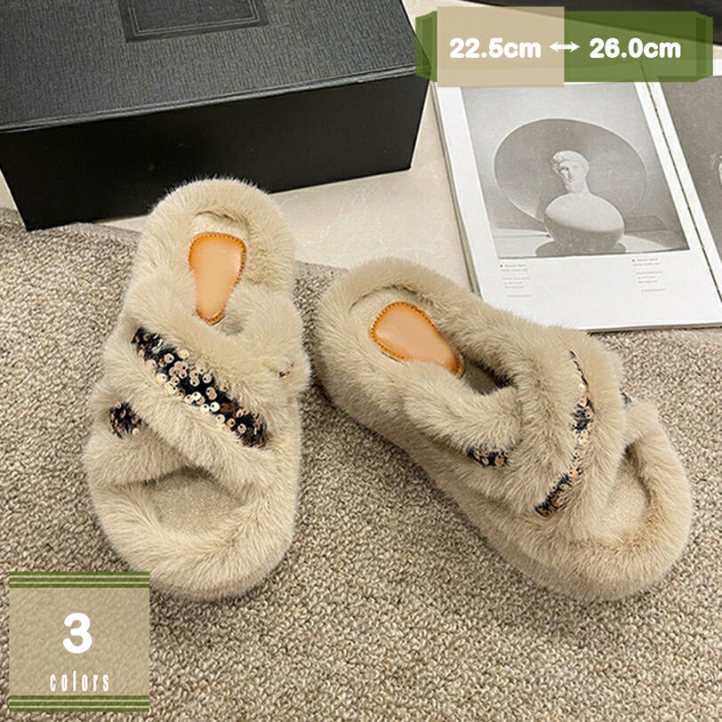 ファー ミュール レディース 美脚 5CMヒール オープントゥ 秋 冬 春 バブーシュ ぺたんこ ウェッジヒール 歩きやすい サボ ファーサンダル 痛くない 疲れない おしゃれ スリッパ カジュアル お呼ばれ 外履き レジャー 女性用 mysco